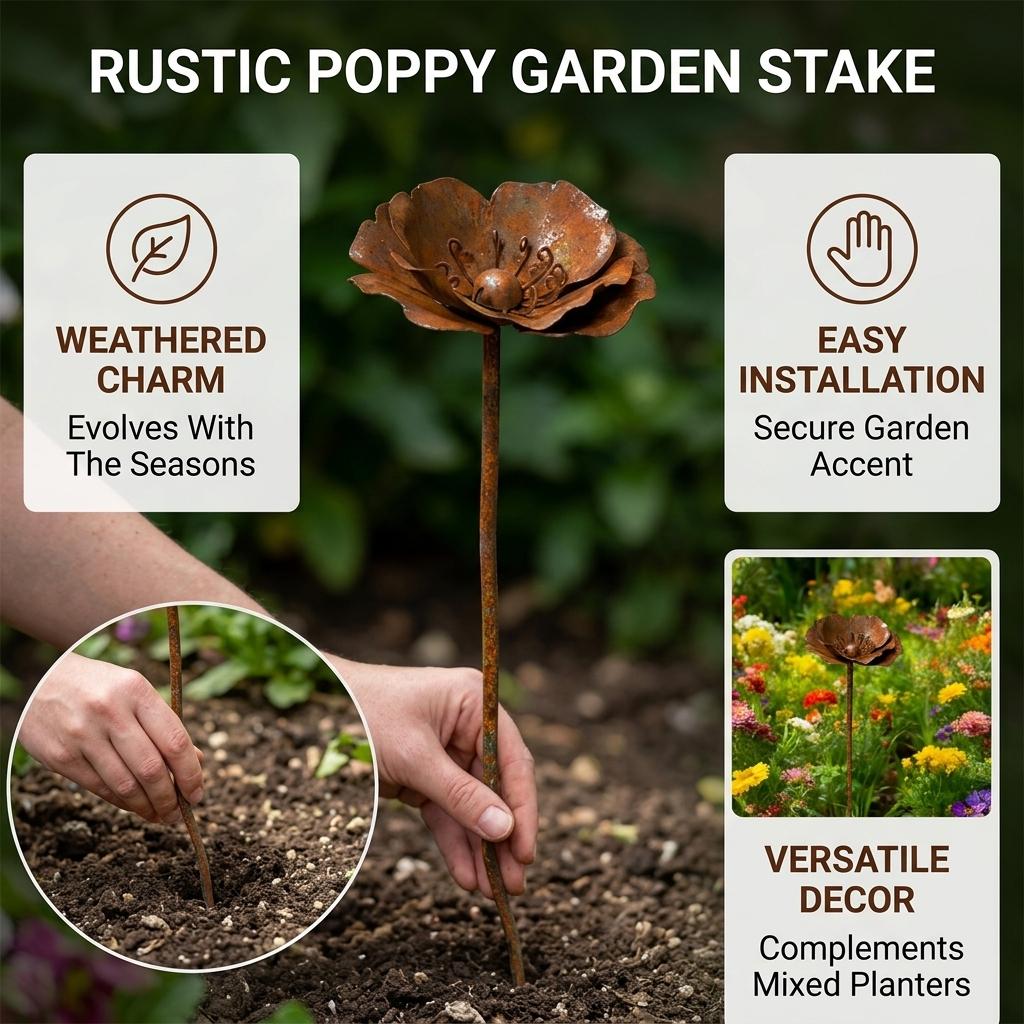Picchetto da Giardino in Ferro per Fiori per Decorazione Esterna Resistente alla Ruggine e Durevole con Design Elegante Adatto per Giardino Cortile Fontana