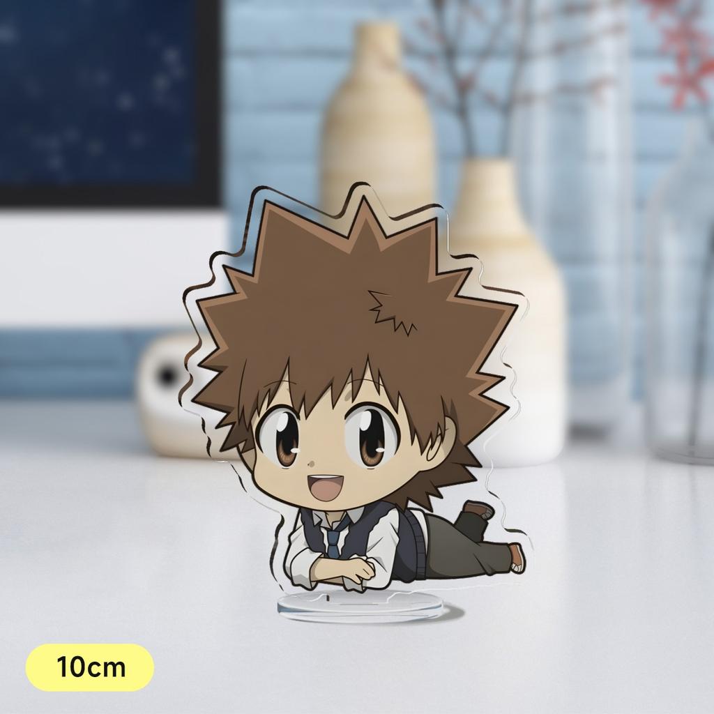 Anime Katekyo Hitman Reborn 10cm Acrylic Stand Model Figures Sawada Tsunayoshi Gokudera Hayato Cosplay Desk Decor Model Gifts