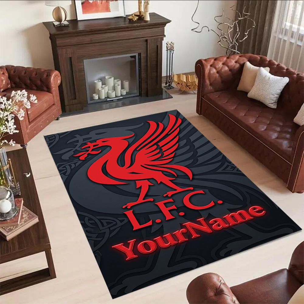 Liverpool Customizable Name Floor Mat Perfect for Playrooms Foyer Living Rooms Kitchen Anti-slip Rug Anime Office Decor Gift for Festivals