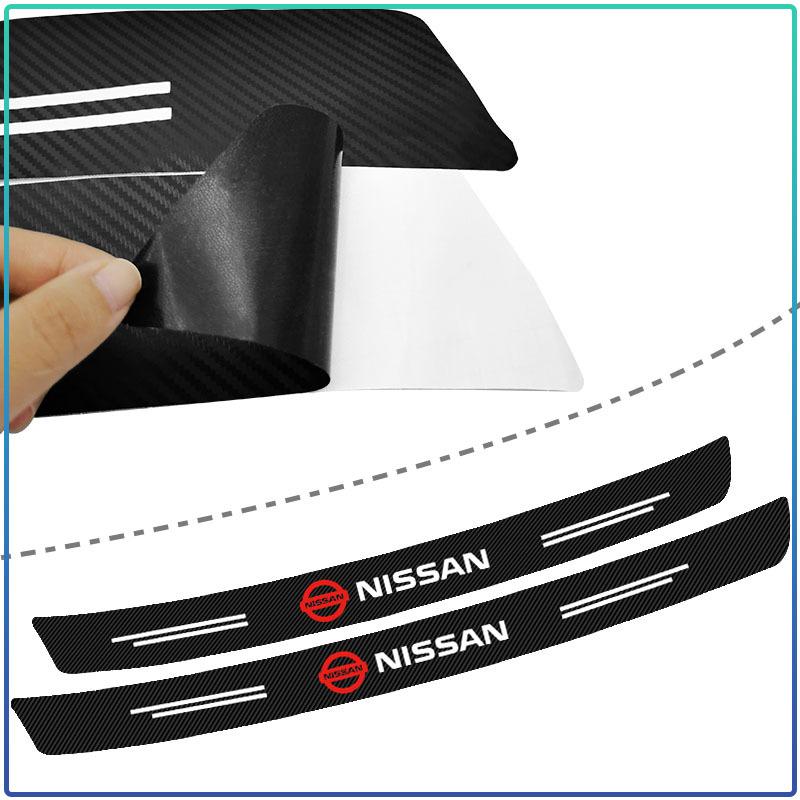 Kohlefaser-Emblem Auto Stoßstange Hinten Kofferraumschutz Aufkleber für Nissan Nismo Qashqai j11 Juke GTR X-Trail Patrol Micra Navara Tiida Murano