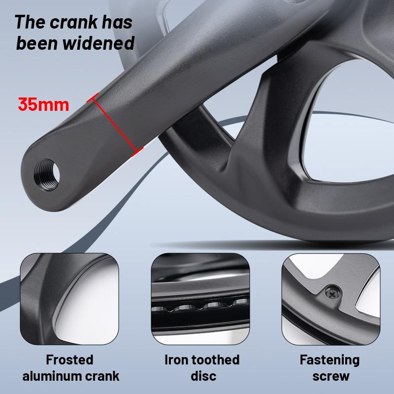 Bike Crankset 52T Single Chainring Bike 152mm Crank Arm Set for 6/7/8 Speeds City Bike,Fat Bike,E-Bike,Folding Bike Accessories