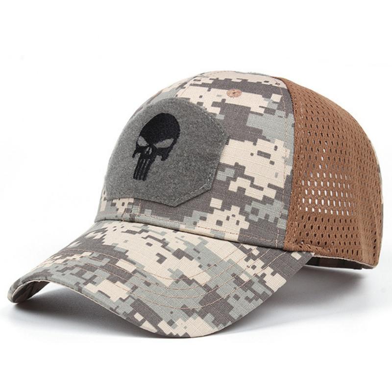 Unisex Skull Embroidered Top with Patch Breathable Baseball Caps Spring and Autumn Outdoor Adjustable Casual Hat Sunscreen Hat