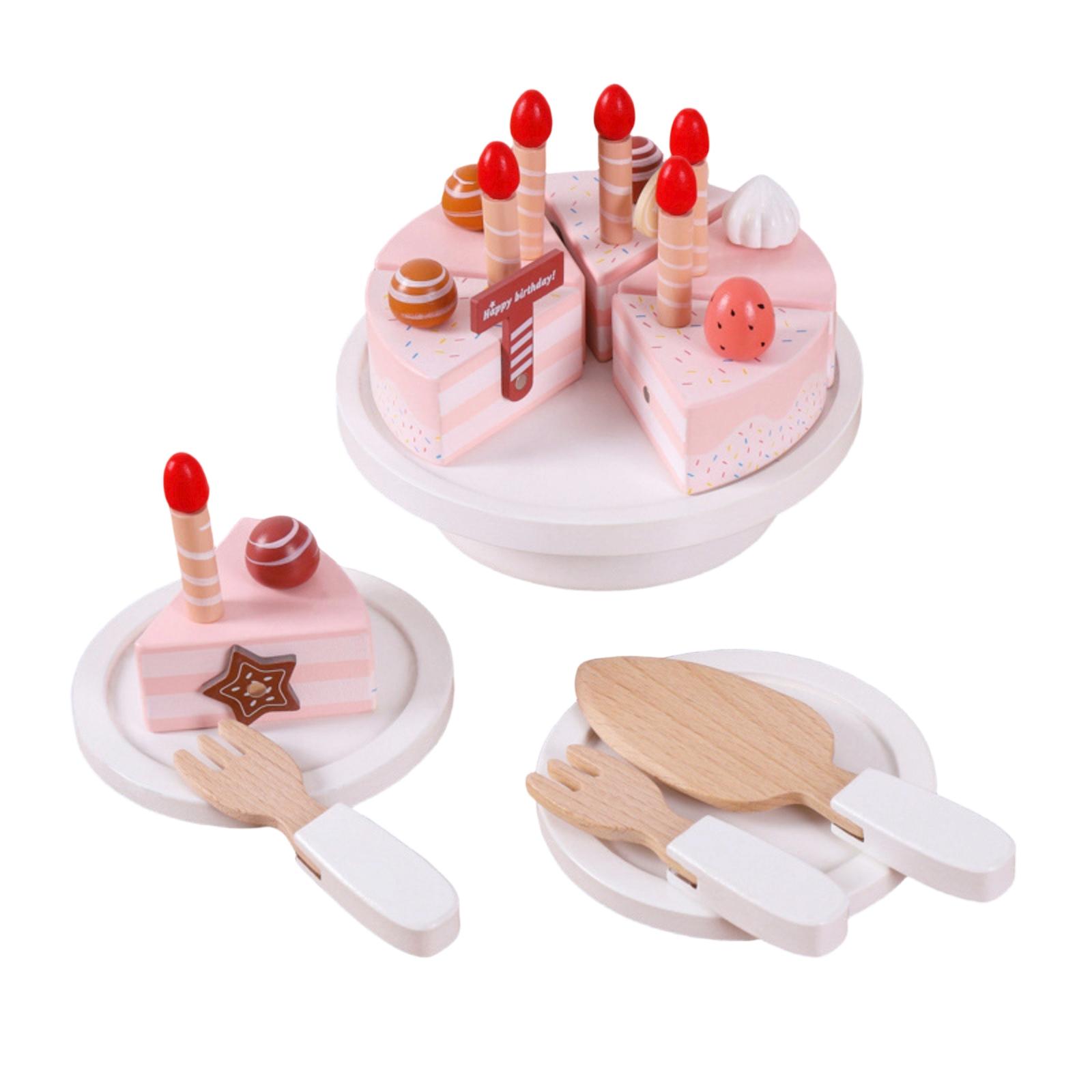 

Wooden Simulation Cake Toy For Children, Simulation Play Toy Set For Children One Size розовый
