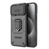 Slide Camera Lens Magnetic Bracket Case for iPhone 18 17 16 15 13 Pro Max 14 Plus Heavy Duty Shockproof Ring Stand Cover X0040