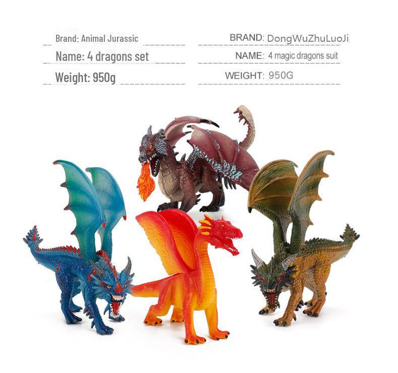 Kids' Jurassic Dinosaur Model Set: Plastic Flying Dragon & Wild Animal Figures