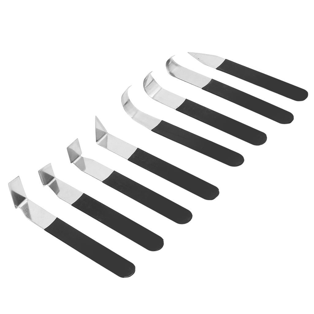 8 Pcs Set Clay Carving Knife Stainless Steel Rounded Blade Comfortable Rubber Sleeve Handle Sculpting Pottery Tools