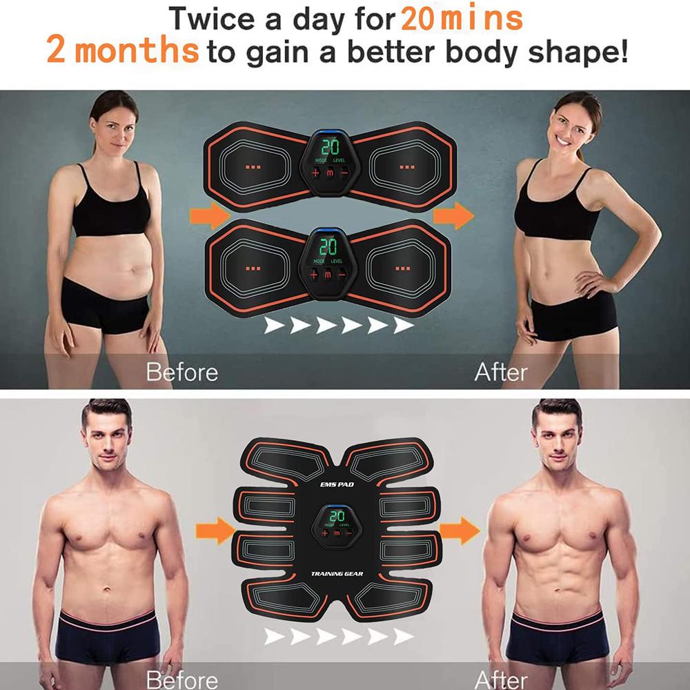 New Display Screen Abdominal Muscle Patch Fitness Equipment EMS Home Muscle Exercise Training Abdominal Fitness Device