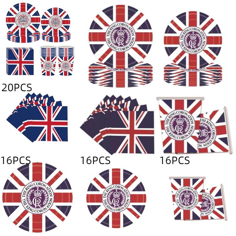 König Karl III. Union Jack Einweg-Partyzubehör für Geburtstagsfeier
