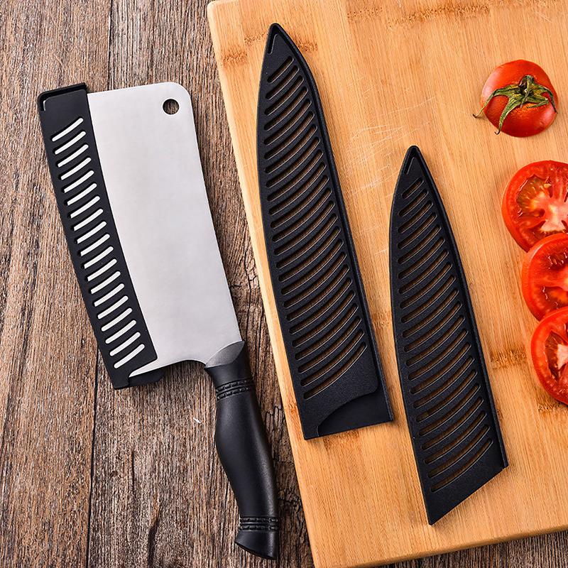 Kitchen Knife Sheath Black Plastic Knife Covers Knife Blade Protector Cover Edge Guards Case Boning Fruit Bread Chef Knife Tool