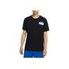 Nike Dri-Fit Cartoon Letter Print Breathable Running Short Sleeve T-Shirt Men Tops Black DO0771-010