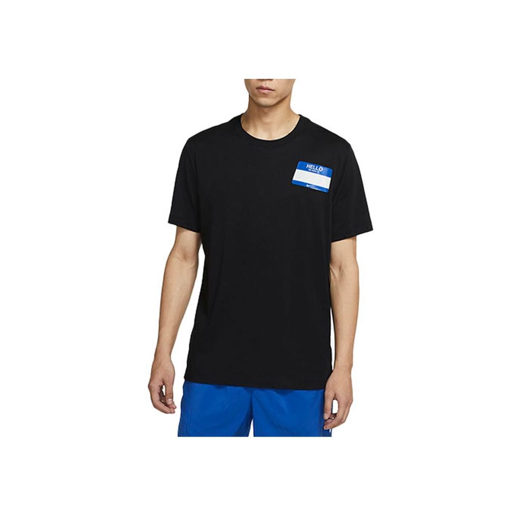 Nike Dri-Fit Cartoon Letter Print Breathable Running Short Sleeve T-Shirt Men Tops Black DO0771-010