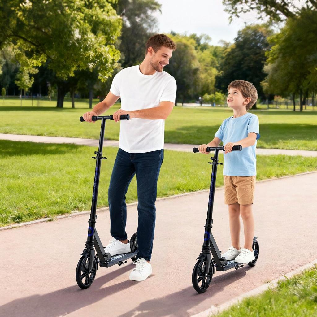 Kick Scooter for Kids Ages 8+, Teens & Adults, 2-Wheel Toddler Scooter with Adjustable Height Handlebar, Wide Anti-Slip Deck, Foldable Lightweight for