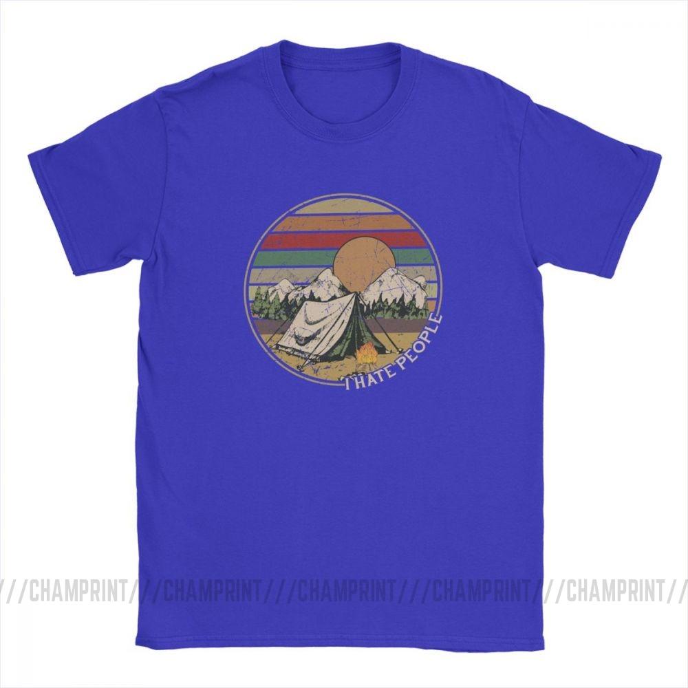 Love Camping I Hate People Vintage Funny T Shirts For Men Camping Hiking Short Sleeve Tops