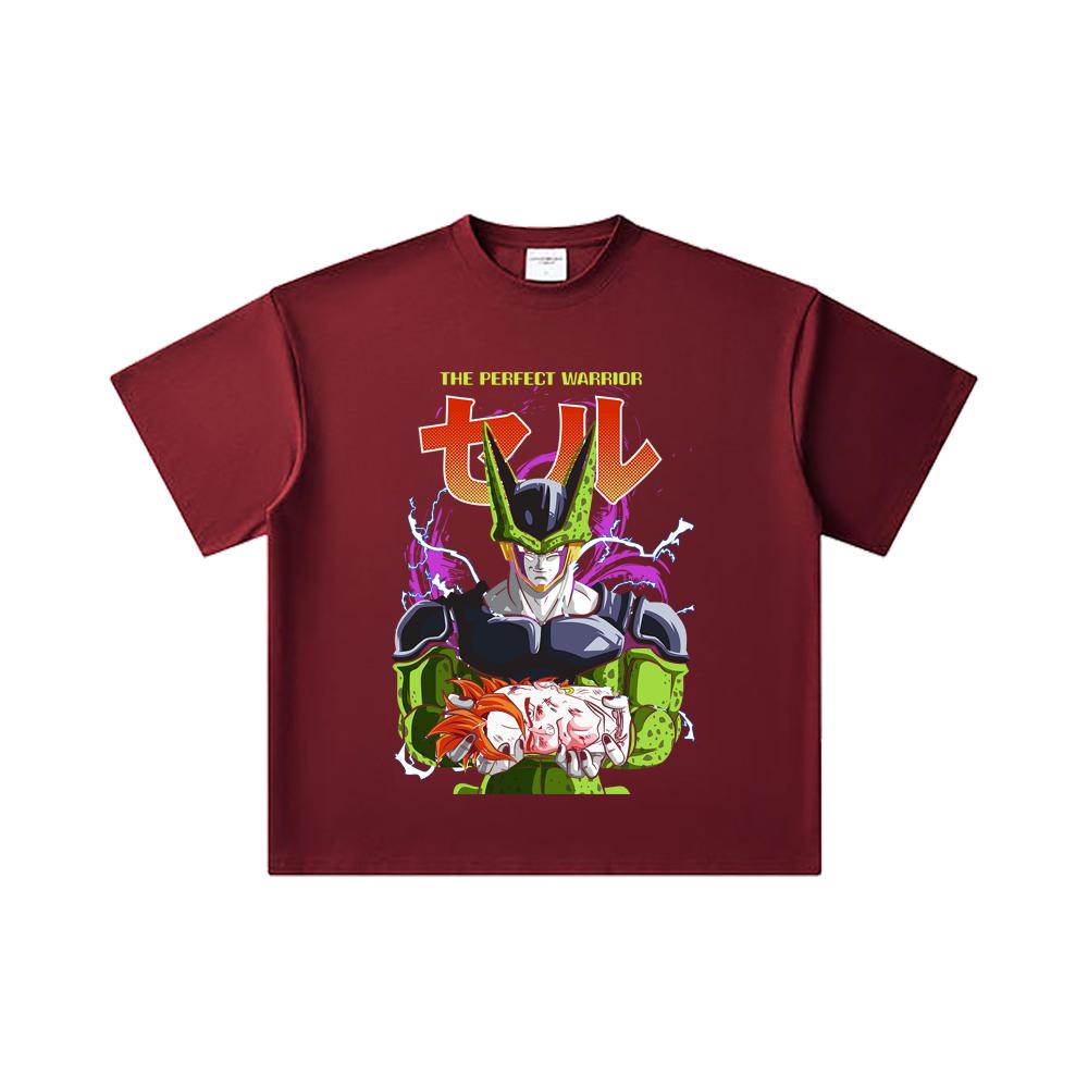 260 GSM Double Yarn 32 Count 100% Cotton Dragon Ball V46 Perfect Cell Print Unisex Heavy Cotton T Shirt