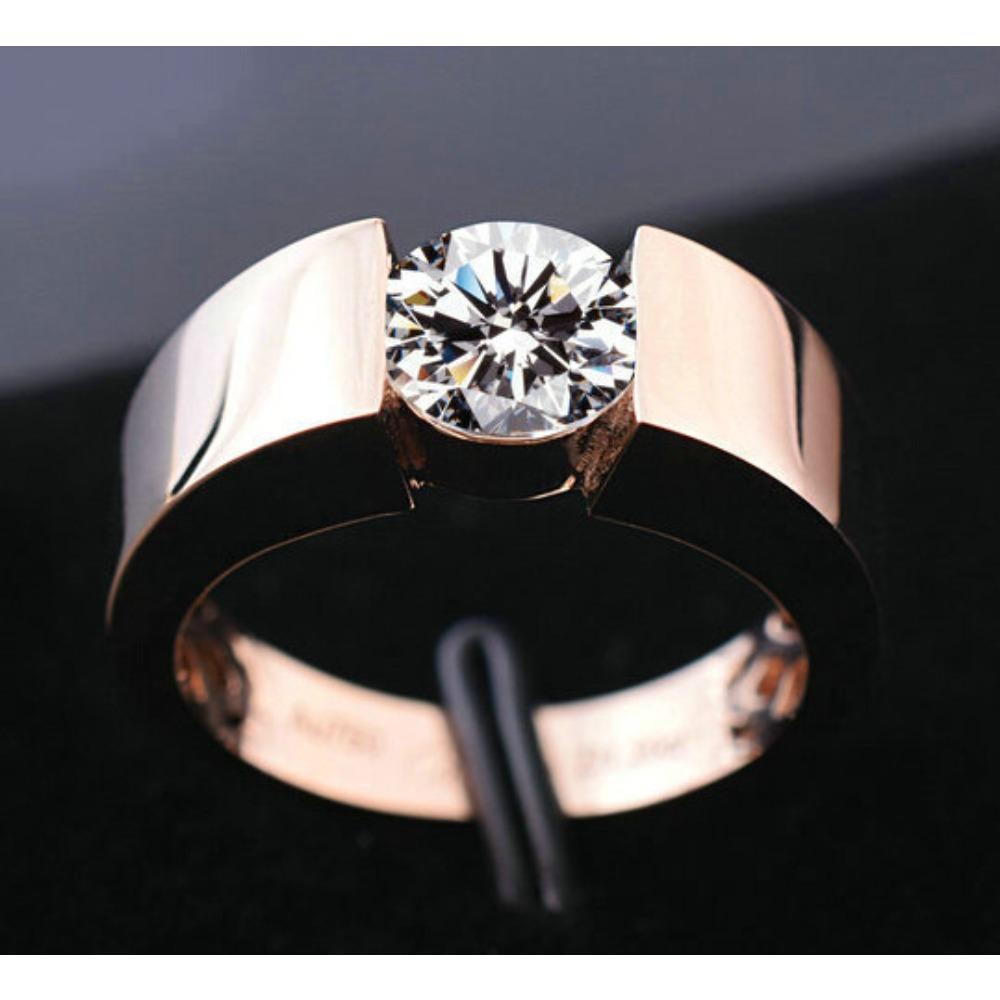 Silver Plated Rose Gold Rings for Couples Stylish Matching Jewelry Set for Men and Women
