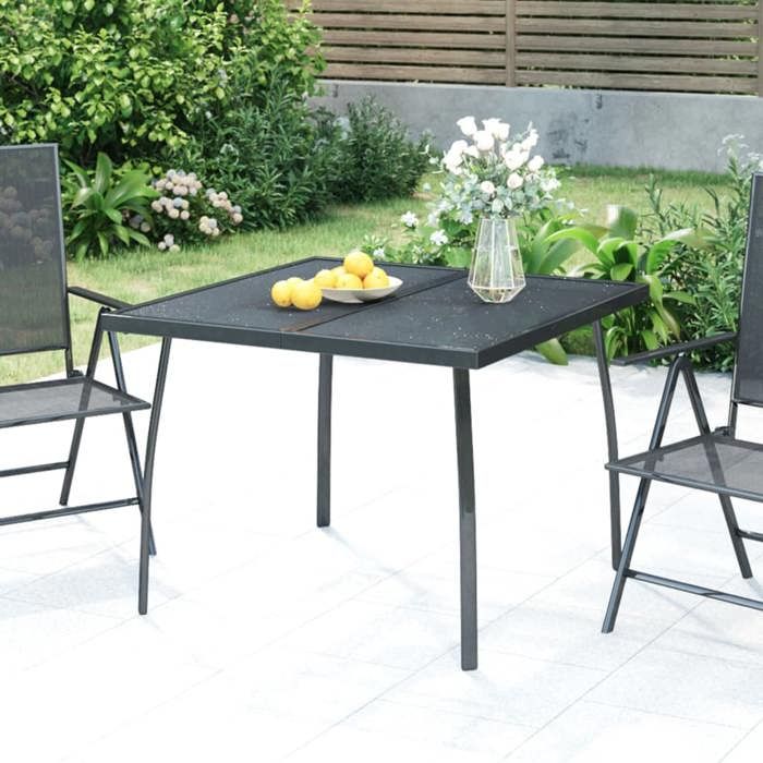 VidaXL Table de jardin anthracite 100x100x72 cm Treillis d'acier 362732