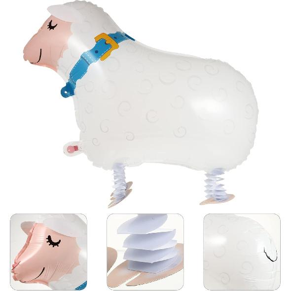 10Pcs Walking Animal Balloons Pet Balloons Farm Animal Balloon Foil Balloon for Party Decortion (Sheep)