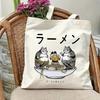 Cute Cat Print Tote Bag Large Capacity Shoulder Shopping Bag for Leisure and Everyday Use Multipurpose Reusable Handbag