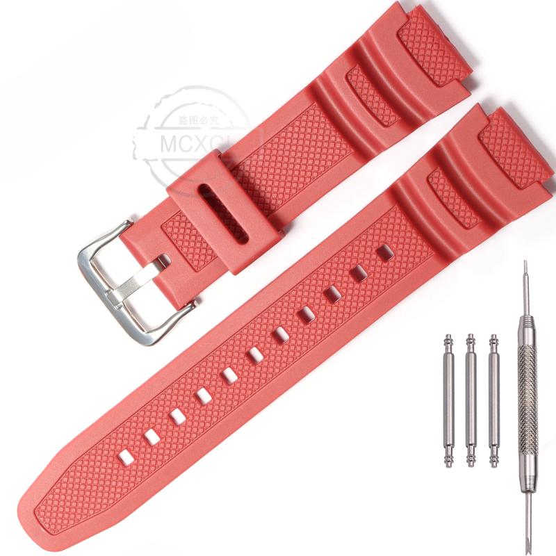 Uhrenarmband für Casio AQ-S810W AE1200WH SGW300 400 500 W-800H Herren Wasserdicht Natürliches Harz Ersatz Dornschließe Armband