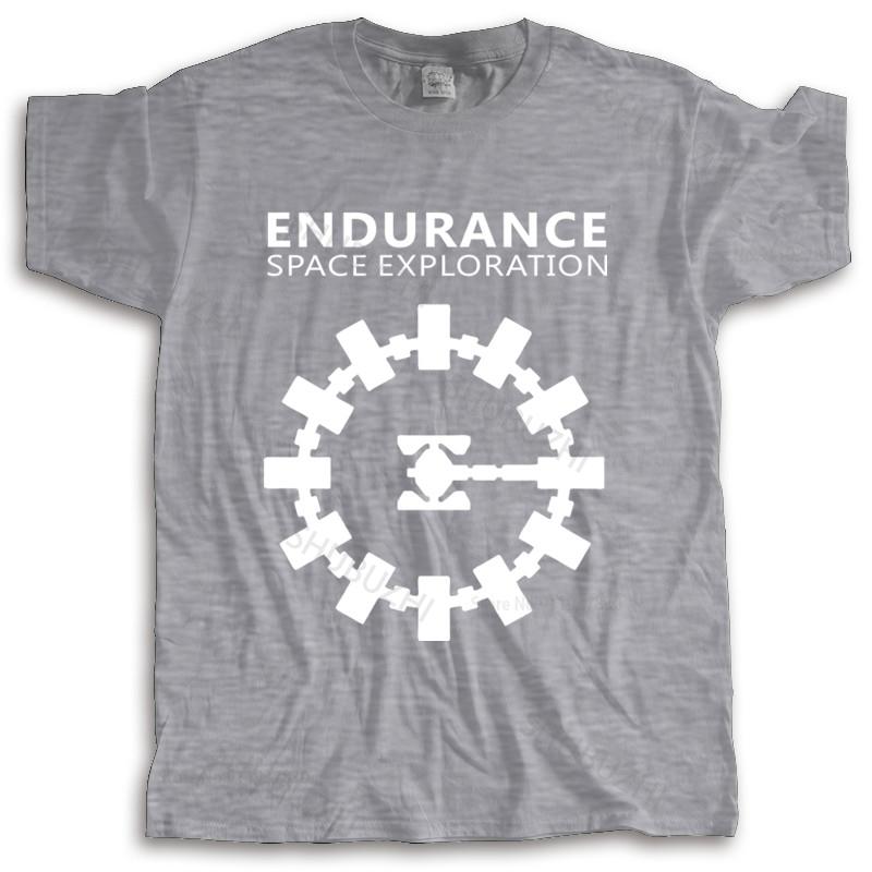 Unisex Tshirt Summer Adventure Movie Interstellar Endurance Space Craft Christopher Nolan Male Cotton Teeshirt Bigger Size