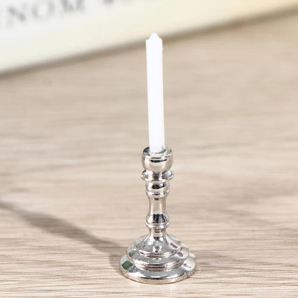Resin Dollhouse Miniature Candle Holder 1:12 Scale Miniature Candlesticks Kids