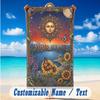 Floral Garden Theme Beach Towel Personalized Custom Name & Text Soft Quick Dry Beach Towel for Swimming Travel