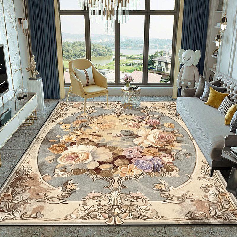 European Style Carpet Living Room Home Decoration Luxury Rugs for Bedroom Big Size Cloakroom Non-slip Floor Mat Machine Washable
