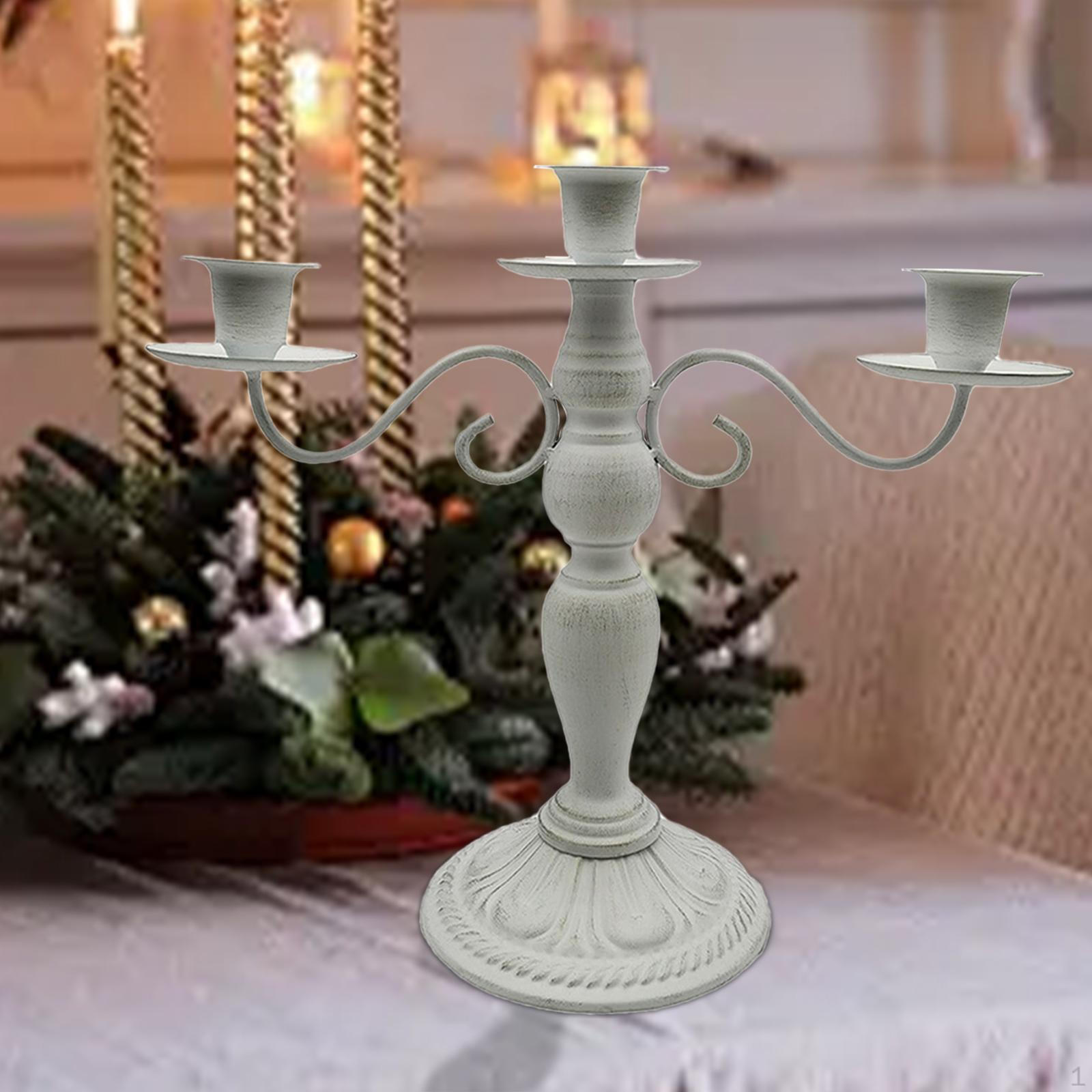 

Подставка для свечи с тремя ручками, декоративная подставка для камина в столовой белый