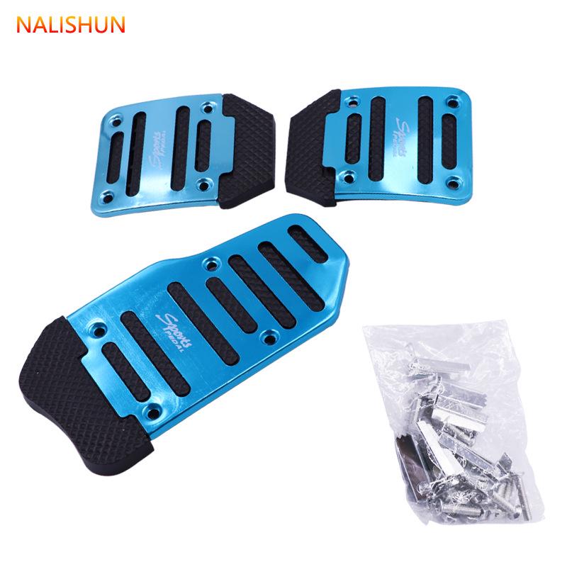 Universal Anti-Slip Aluminum Alloy Pedal Covers for Manual Transmission: Brake, Clutch, Accelerator