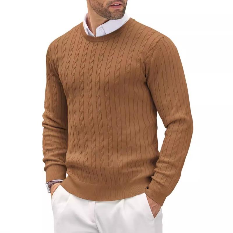 

Men s Slim Fit Crew Neck Cable Knit Sweater M белый