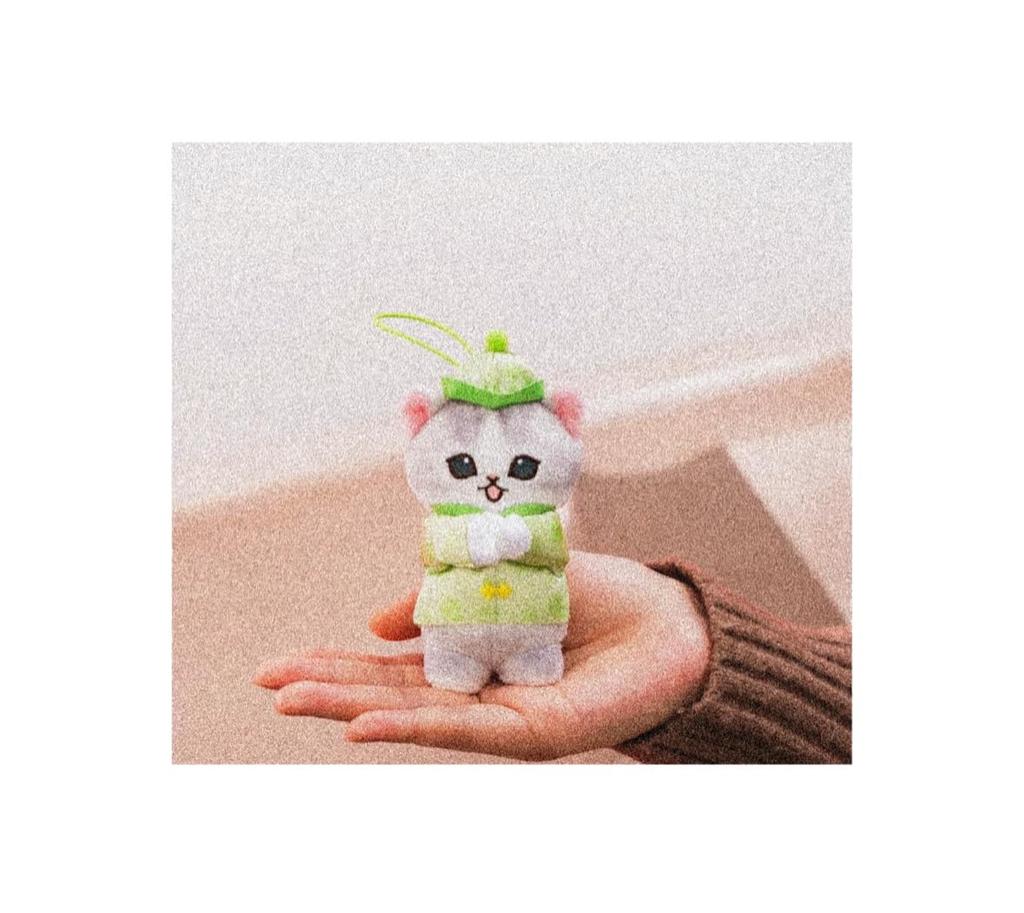 Mofu China Nyan Official Merchandise Mascot, Approx. 10cm, (Green)