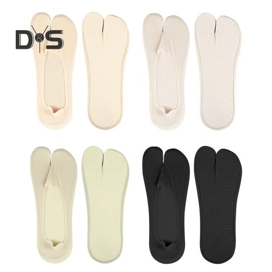 Breathable Toe Socks 2-Toe Invisible Liner Socks with Anti-Slip Silicone Ultra-Thin Moisture-Wicking Socks for Loafers Sneakers