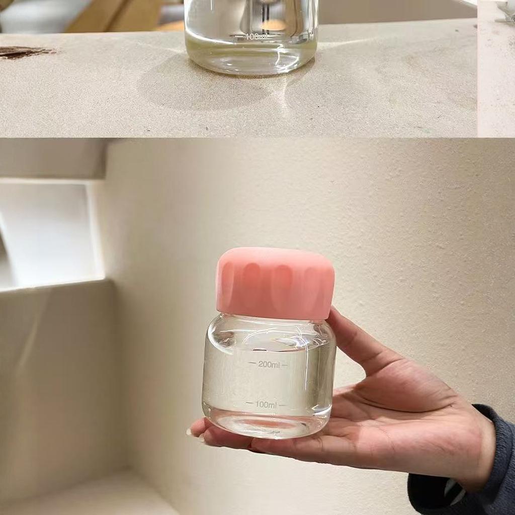 Small Portable Cute Leak-proof Water Cup Soy Milk Coffee Mug Breakfast Cup Glass Water Bottle,,