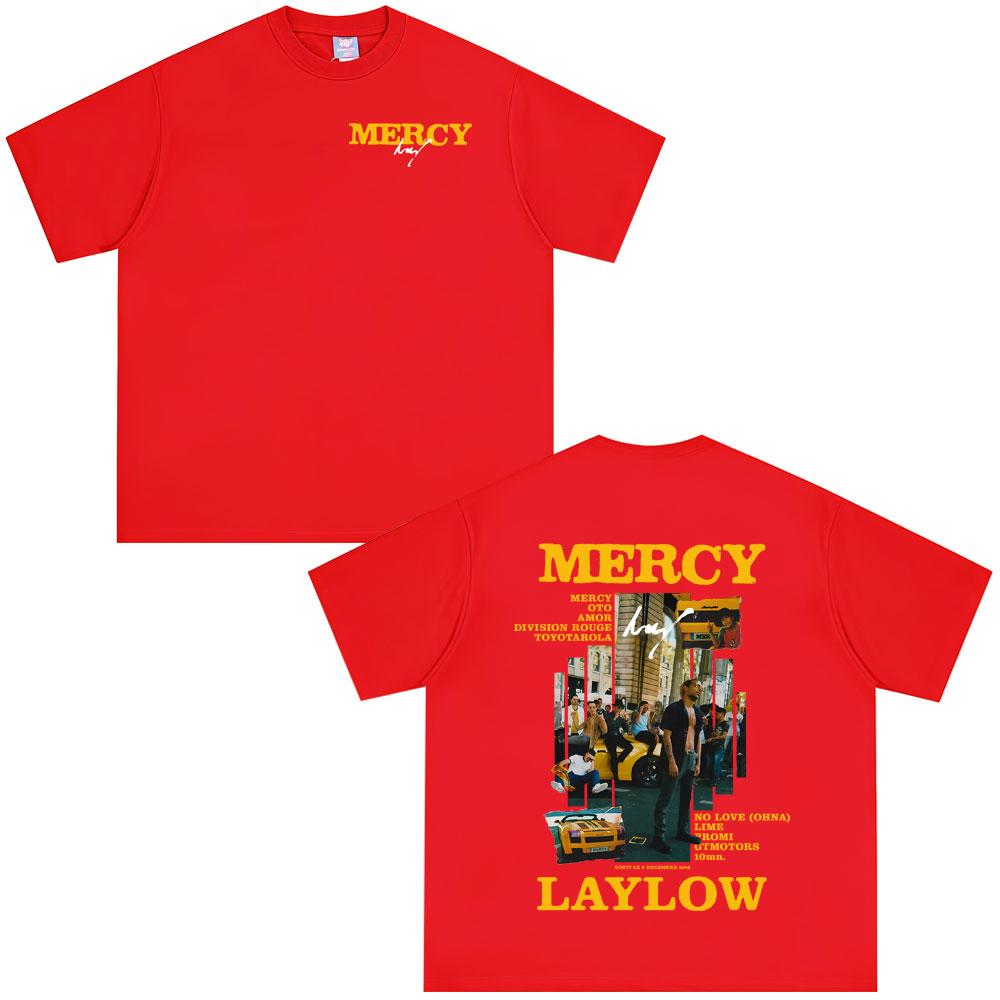 

French Rapper Laylow Mercy Graphic Print T Shirts Unisex Women Hip Hop Fashion Pop Music Tshirts Vintage Tees Oversized Streetwear S