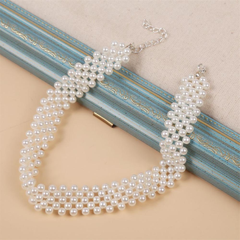 Luxury Imitation Pearl Necklace Elegant Sweater Chain Fashion Clavicular Chain  Jewellery Gift
