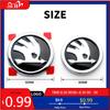 Car Sticker 80/90/100mm Car Front Rear Trunk Logo Emblem Sticker Decoration For Skoda S Rapid Scala Kodiaq Fabia Kamiq Karoq Oct