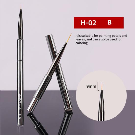 Nail Art Pen Easy To Use Apply Smoothly Metal Magnetic Body Brass Pen Bucket Flexible Bristles Manicure Art Wear-resistant Nail Art Constructor Pen