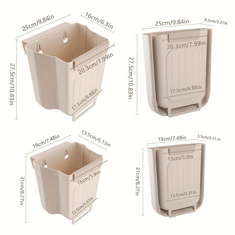 Kitchen & Bathroom Hanging Garbage Bin Foldable Thick-Walled Large Diameter Home Sturdy Design