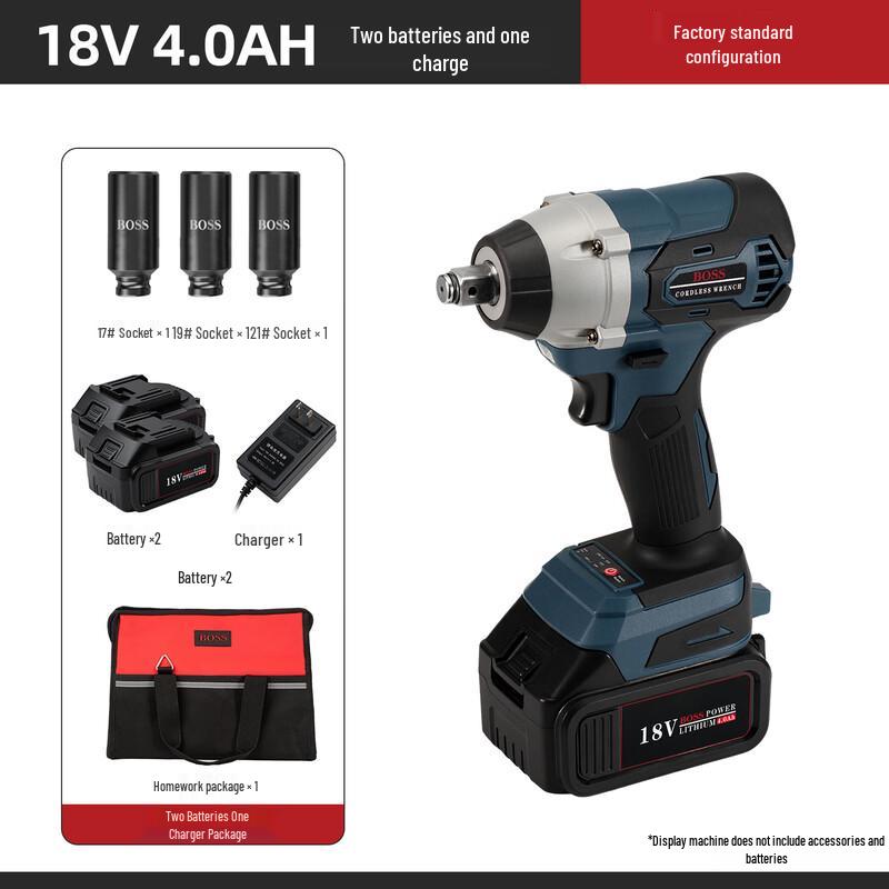 BOSS 18V Brushless Cordless Impact Wrench and Drill CN plug (adapter included)
