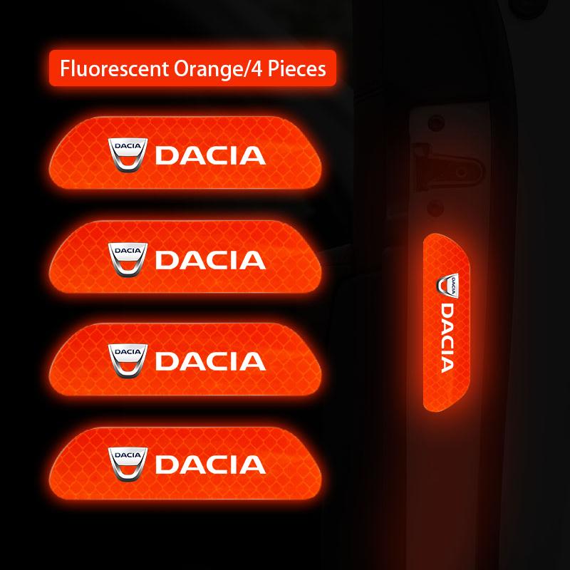 4Pcs Car Accessories Door Sticker Safety Warning Reflective Sticker For Dacia Duster Logan Sandero Stepway Dokker Lodgy MCV