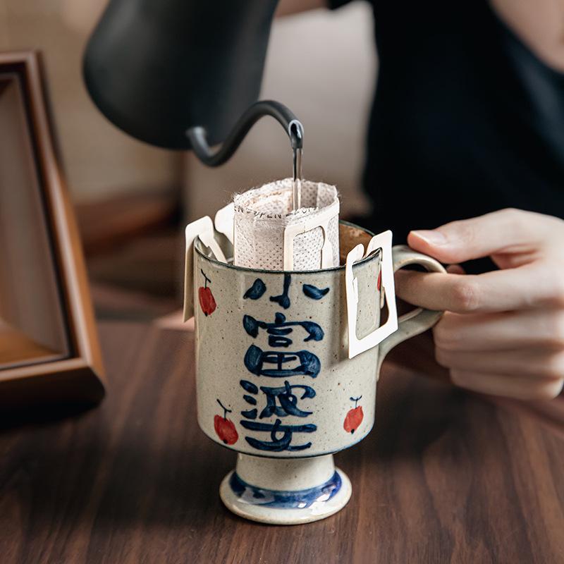 Domestic Handmade Little Rich Woman Hand-Painted Goblet Chinese Coarse Pottery Export Birthday Gift Girl
