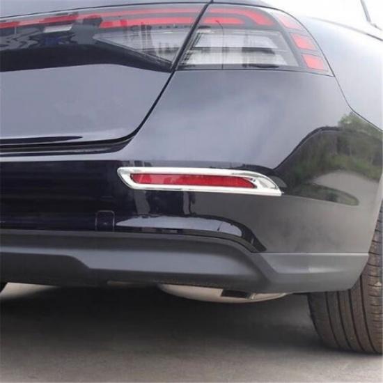 Chrome 2X Rear Fog Lamp Bumper Light Cover Trim For Honda Accord 2023 2024 2025