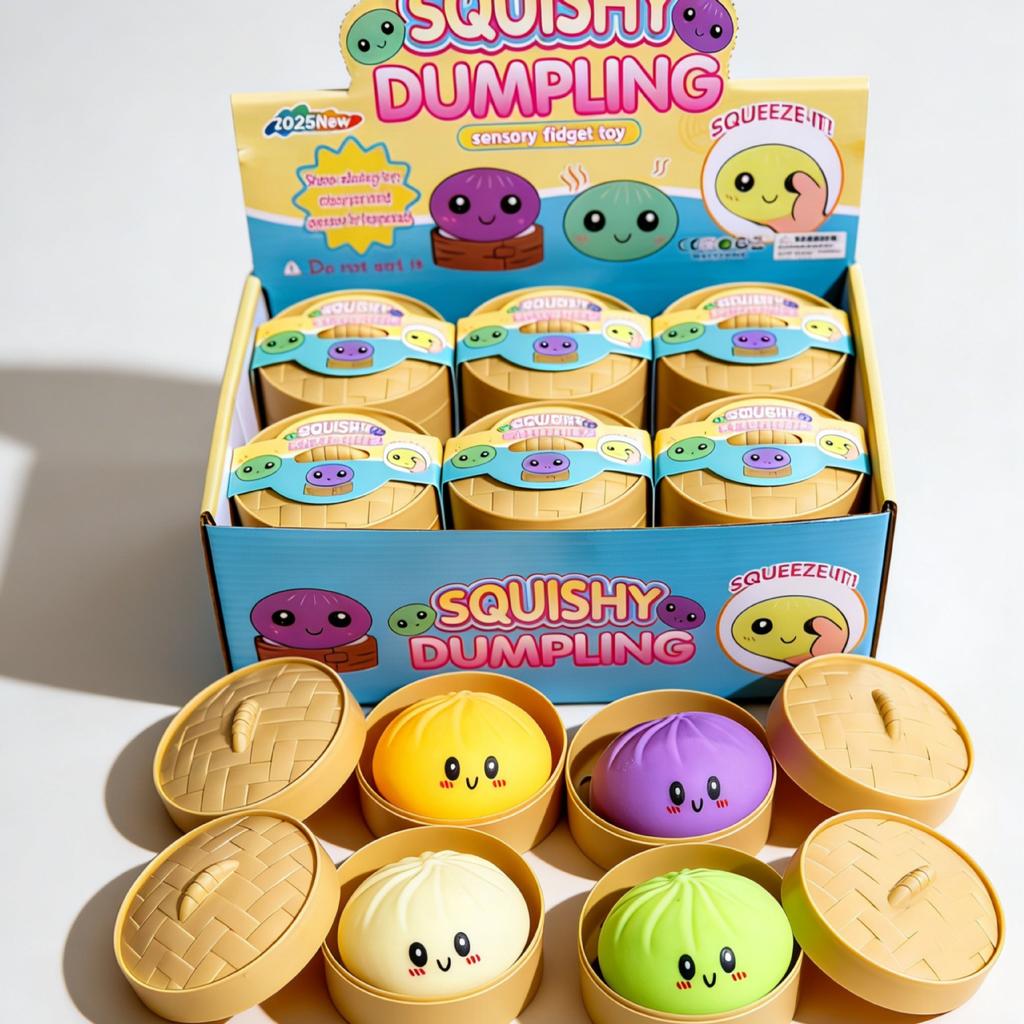 Giant Dumpling Mystery Box: Random Color Glitter Squishy Toy, Maltose Texture Slow Rising Stress Ball, Aesthetic Desk Toys