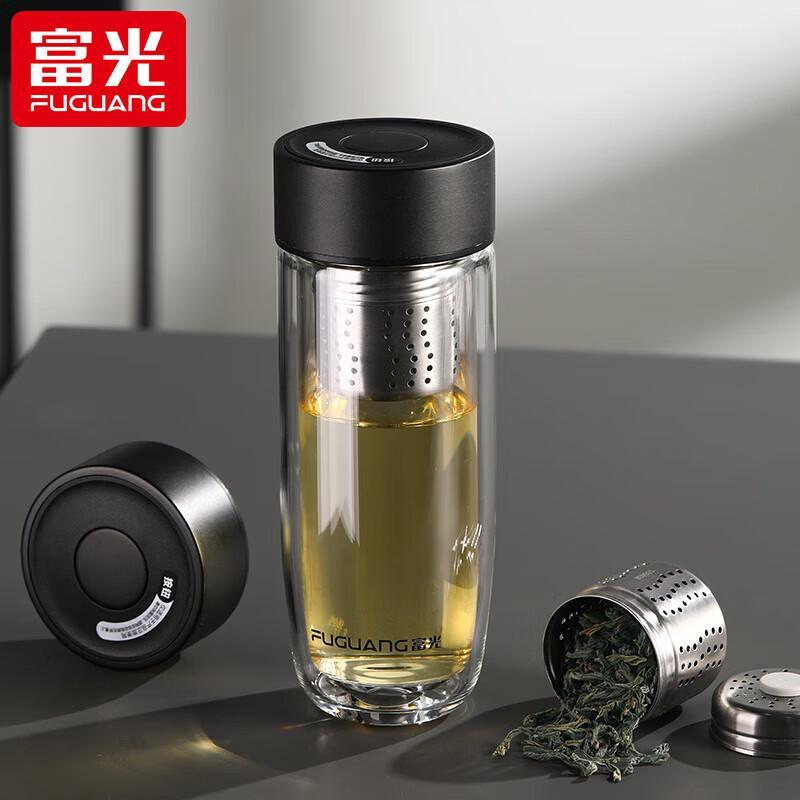 FUGUANG Double-Wall Tea Infuser Glass Bottle