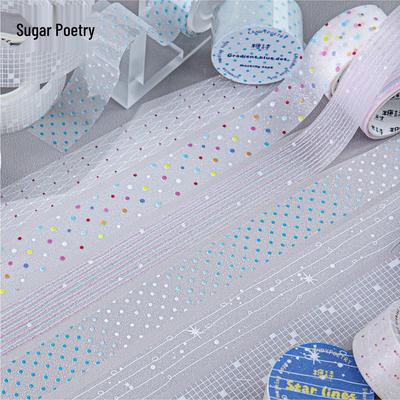 Blauer Punkte Glitzer PET-Klebeband: Transparente Journal-Serie im koreanischen Stil