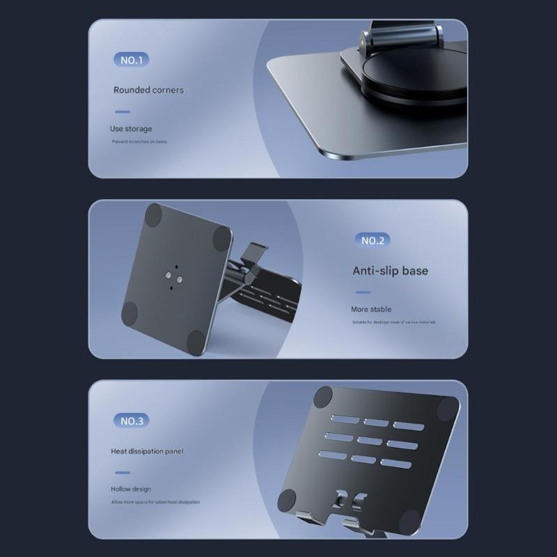 Adjustable Multiple Angle Tablet Holder Featuring Metal Frame And Clear Acrylic Base For Stable Viewing