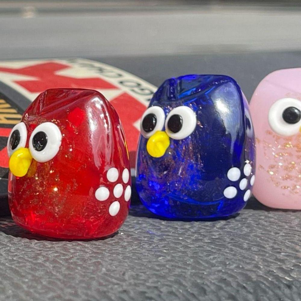 Exquisite Cute Small Owl Ornaments Table Decor Animal Owl Crafts Glass Sculpture Owl Figurines Desktop