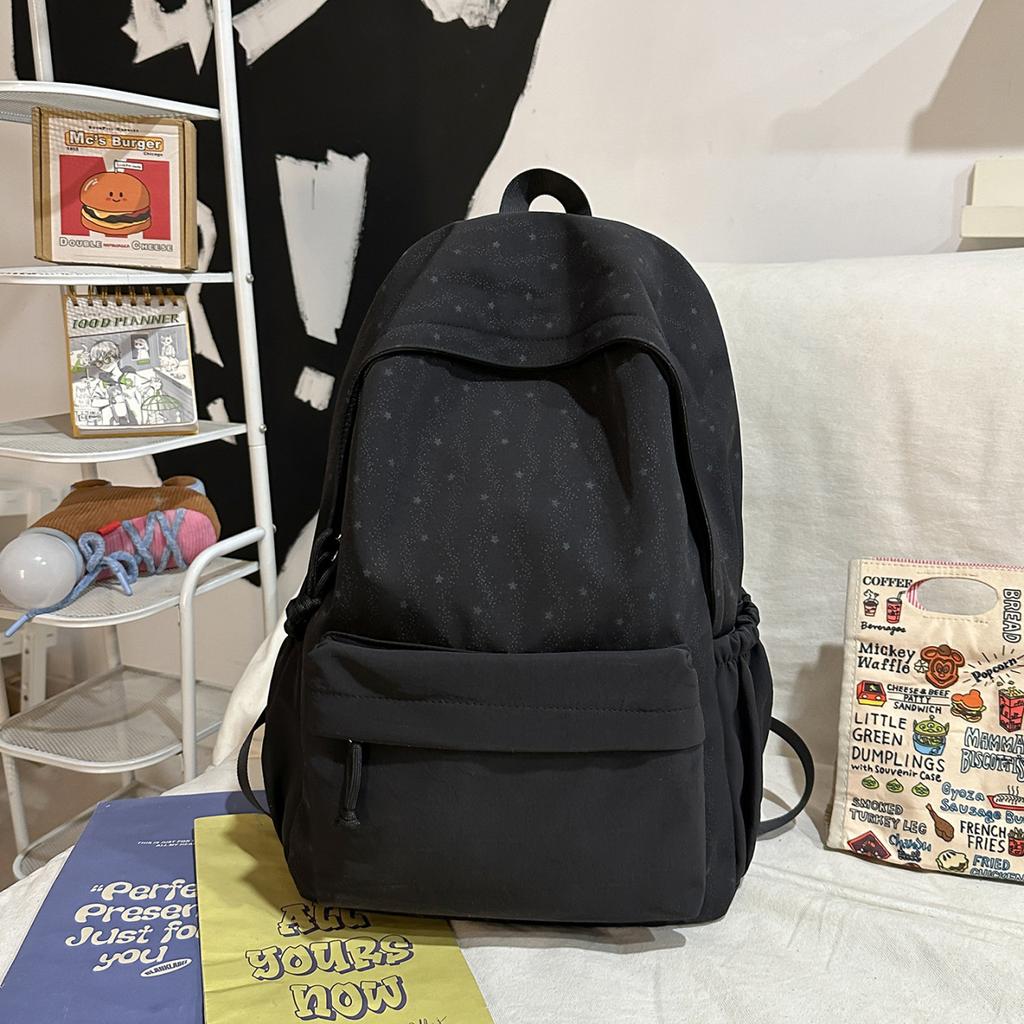 Schoolbag Casual Large Capacity Backpack Ins Style Fashion Girl Korean Version Solid Color Simple College Student Schoolbag Travel Backpack