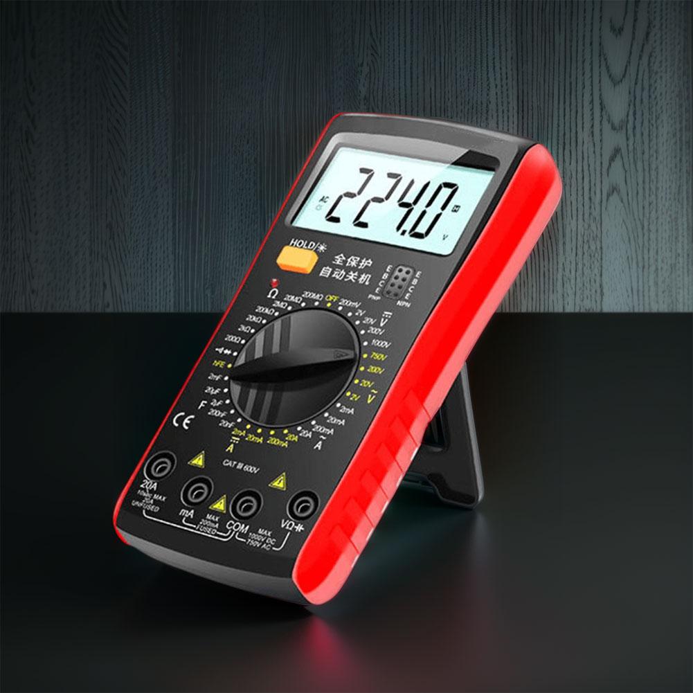 Digital Multimeter 1999 Counts Voltage Current Resistance Capacitance Diode Tester with 360 Degree Dial and Large Display