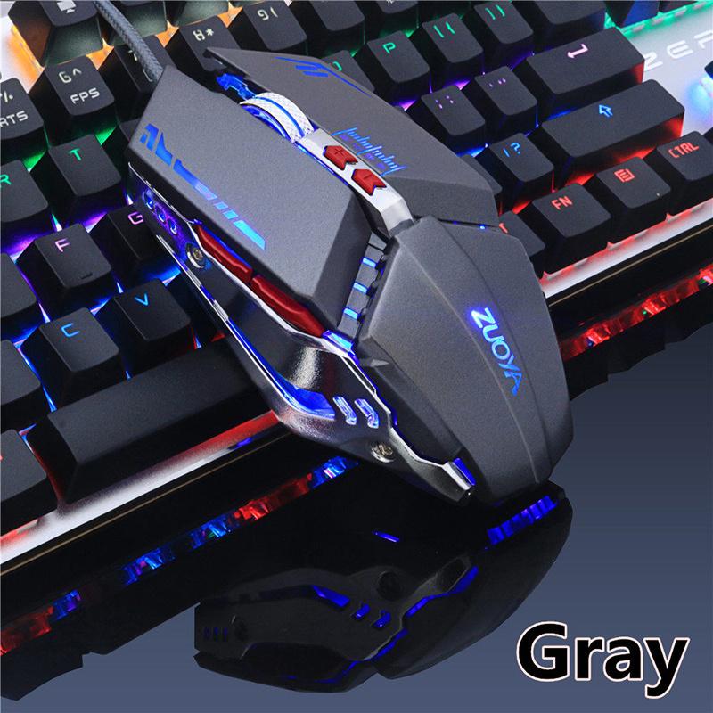 Optical 8 Button  4000DPI Breathing LED Backlit USB Wired Gaming Mouse